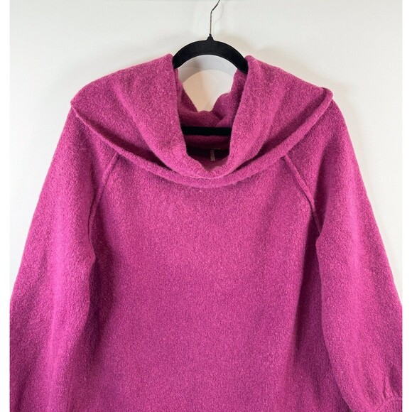 Free People Womens Sweater Purple Echo Beach Cowl Neck Wool Blend Pullover Small - Picture 4 of 10